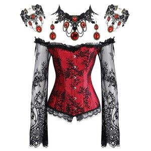 Corset Lace top with Sleeves, SZ S, CL-157T0023